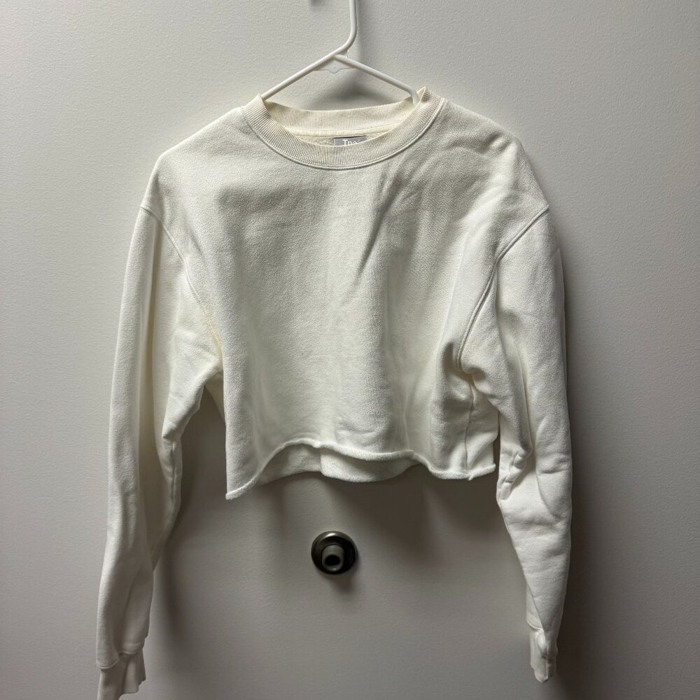 Aritiza TNA Cropped White Sweatshirt